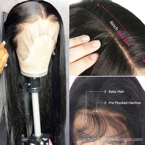 Transparent pre plucked hd lace front wigs 13x6,hd full lace human hair wigs, 100% virgin human hair hd lace wigs